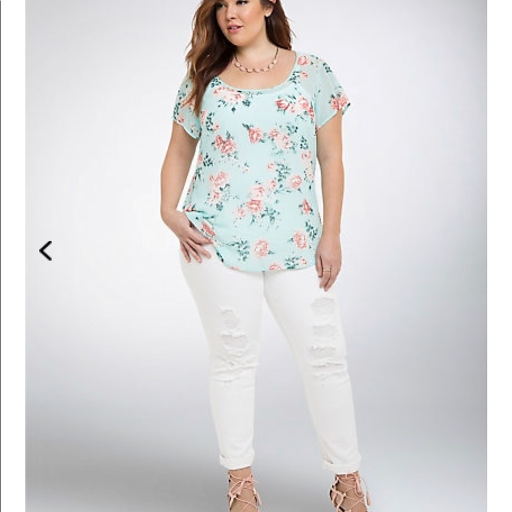 Floral Chiffon Drape Back Top